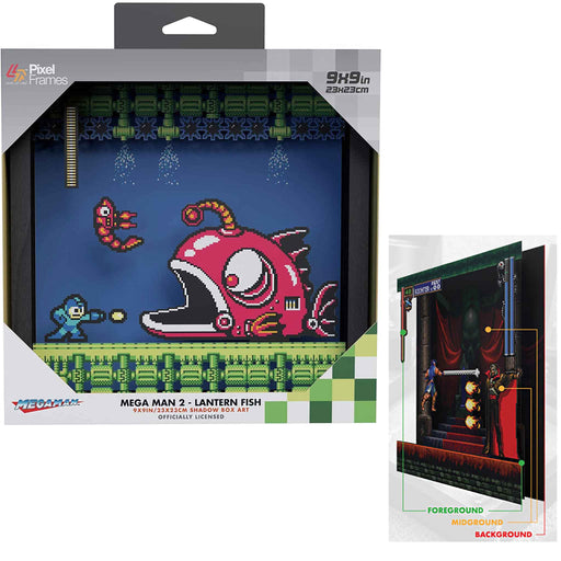 Pixel Frames: Mega Man 2 - Lantern Fish Pixel Art (Brukt) Gamingsjappa.no
