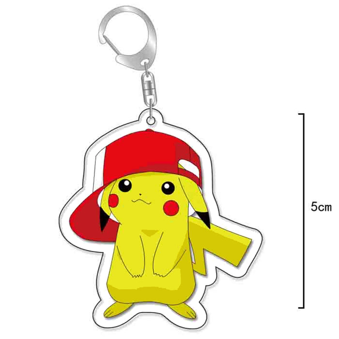 Nøkkelring av akryl: Pokémon - Pikachu med Ashs caps