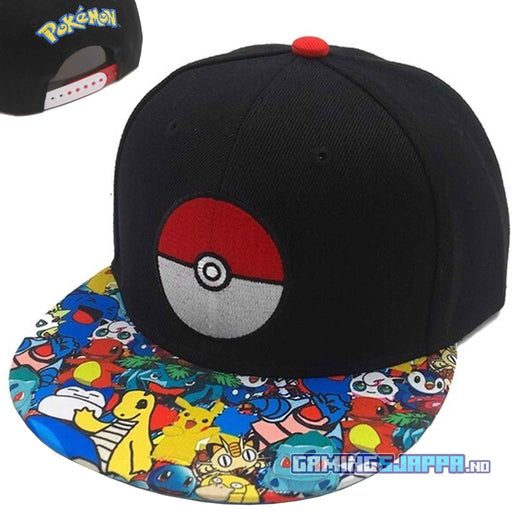 Caps: Pokemon-hatt med PokéBall og Pokémon-motiv Gamingsjappa.no