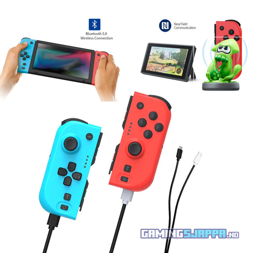 Joy-Pad-kontrollere med turbo til Nintendo Switch (inkl. lader og reimer) [Dobe]