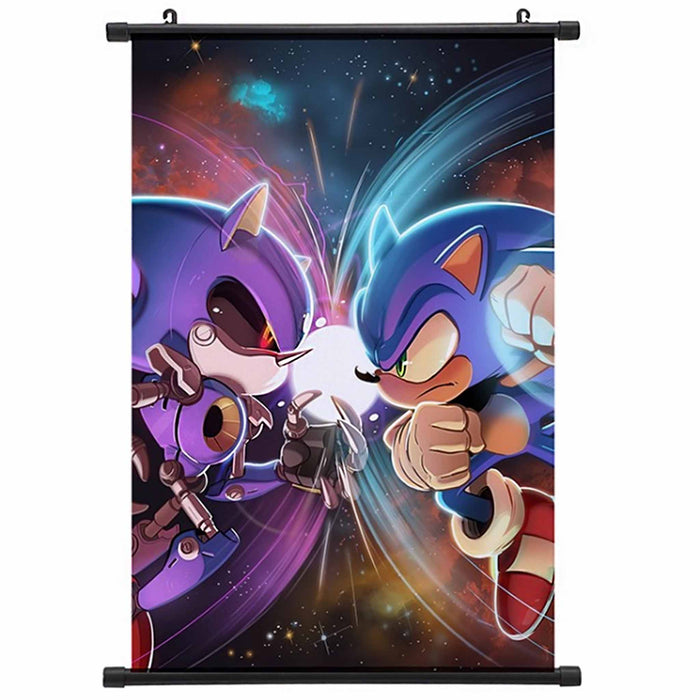 Tøyplakat: Sonic the Hedgehog-motiver - Wall Scroll Sonic vs Metal Sonic