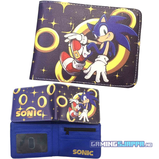 Lommebok: Sonic the Hedgehog med gullringer Gamingsjappa.no