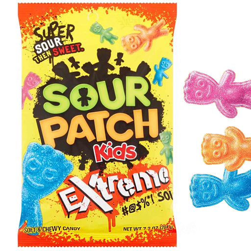 Gummi: Sour Patch Kits Extreme - Supersure gelefigurer [204g] (Mondelez) Gamingsjappa.no