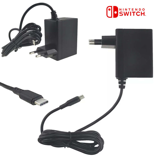 Strømadapter/lader til Nintendo Switch og dockingstasjon (tredjepart)