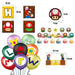 Bursdagssett: Super Mario - Ballonger, flaggirlander og kakeflagg