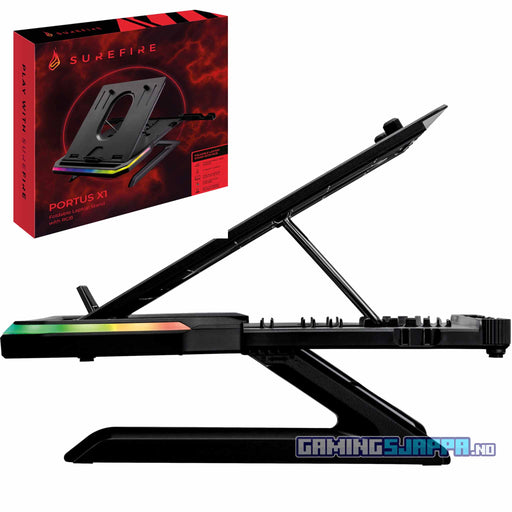 Laptopstand: SureFire Portus X1 med RGB-lys Gamingsjappa.no