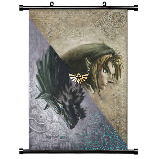 Tøyplakat: The Legend of Zelda: Twilight Princess Link and Wolf - Wall Scroll Default Title