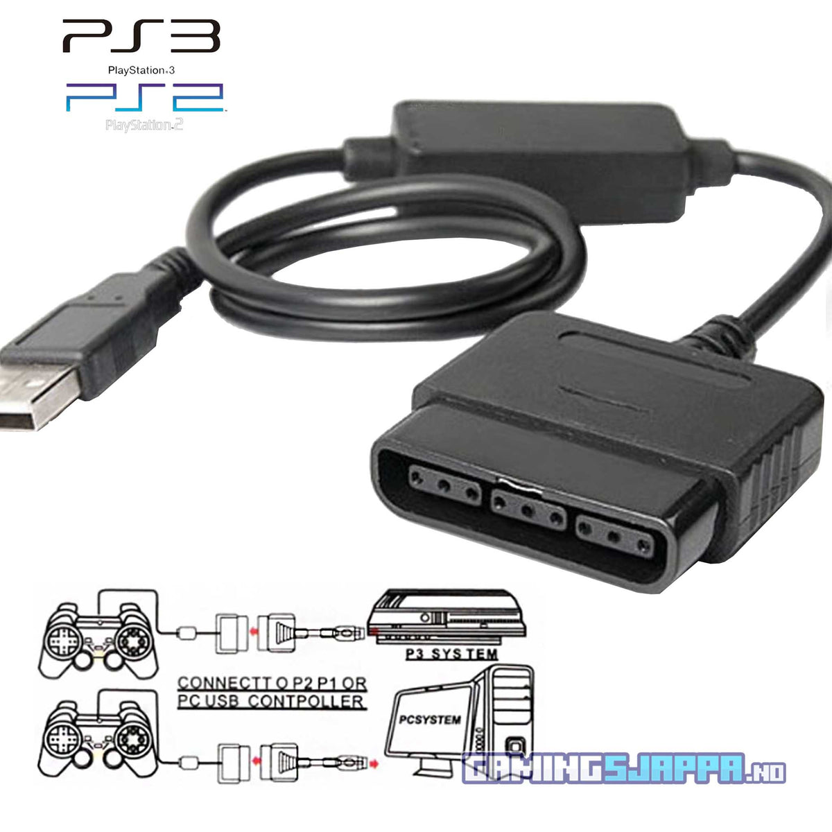 Ps1 Connector Computer USB-adapter til PS1- og PS2-kontrollere for PS3 og PC