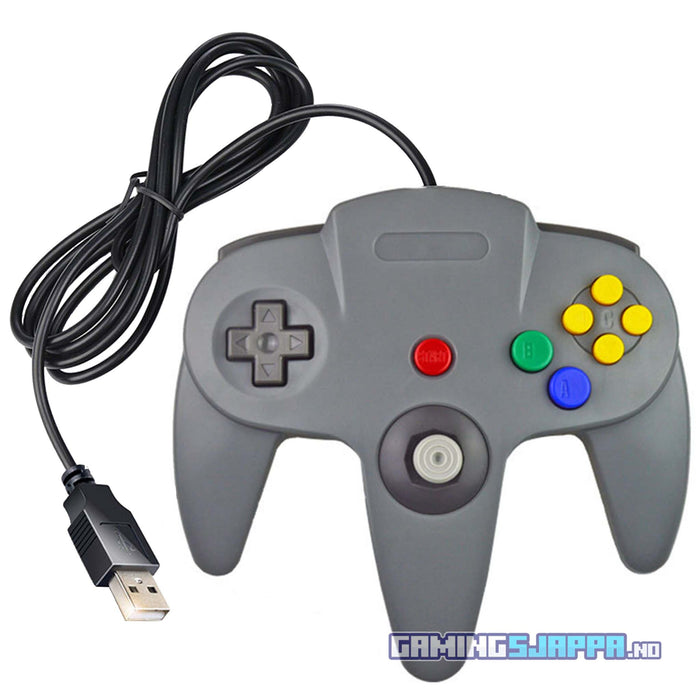 USB-kontroller i Nintendo 64-stil Grå