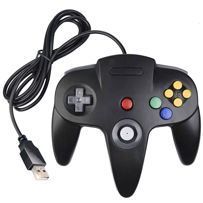 USB-kontroller i Nintendo 64-stil Svart