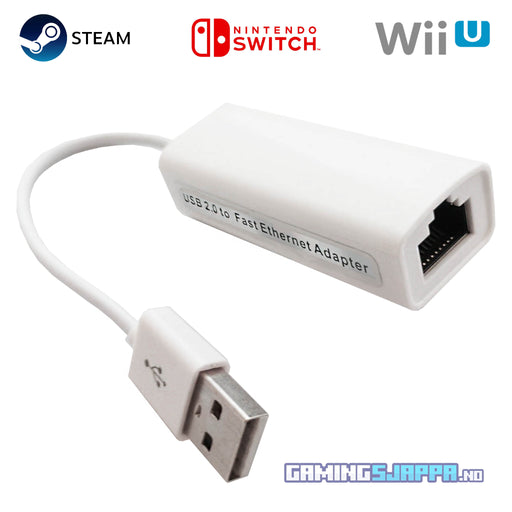 USB-ethernet LAN nettverksadapter for PC, Nintendo Switch, Wii U, etc (tredjepart)