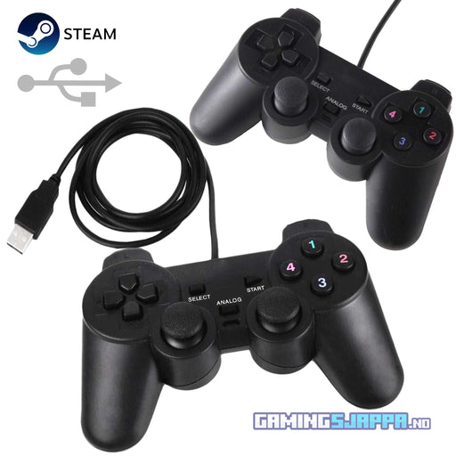 USB PC-kontroller i PlayStation 2 PS2-stil (tredjepart)